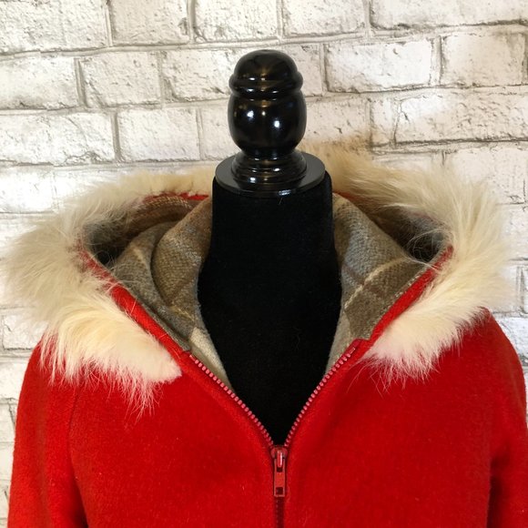 Red vintage wool coat - Picture 3 of 10